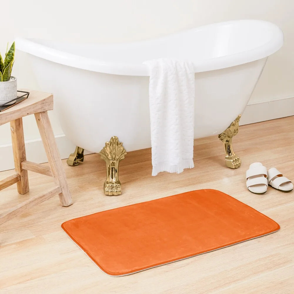 Tapis salle de bain orange