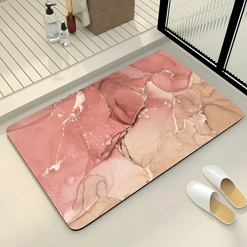 Tapis de bain vieux rose