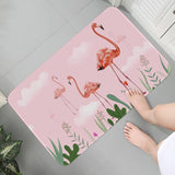 tapis de bain flamand rose couleur rose