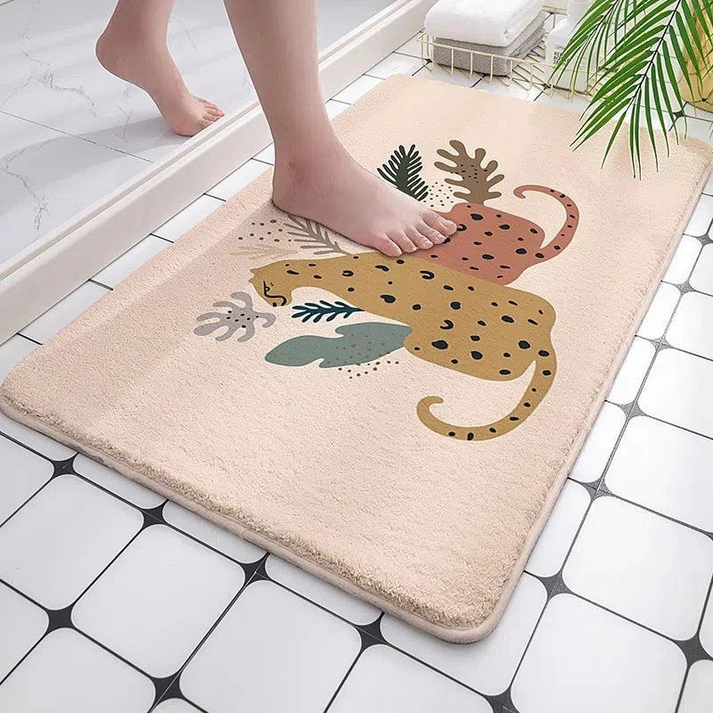 Tapis de bain savane leopard 2