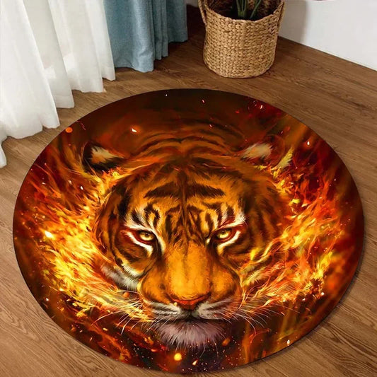 Tapis de bain tigre en feu