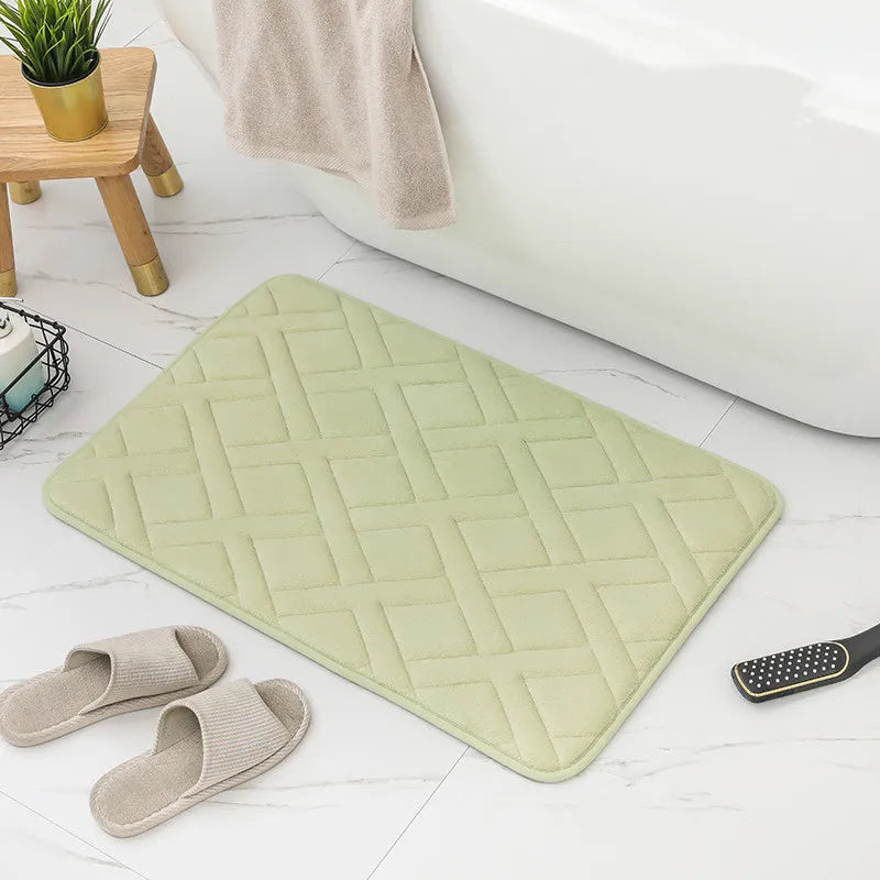 Tapis mousse salle de bain vert