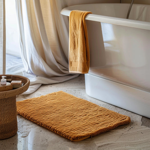 Tapis de bain ocre