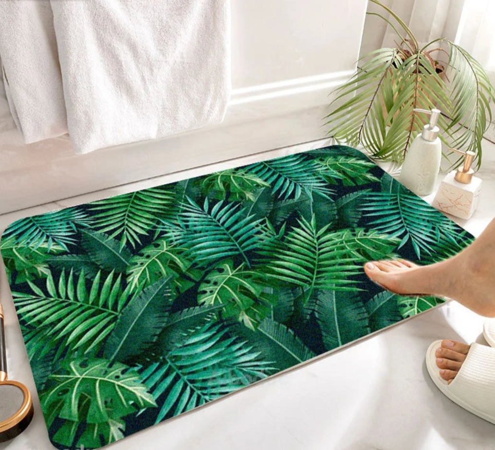 Tapis de bain vert foret