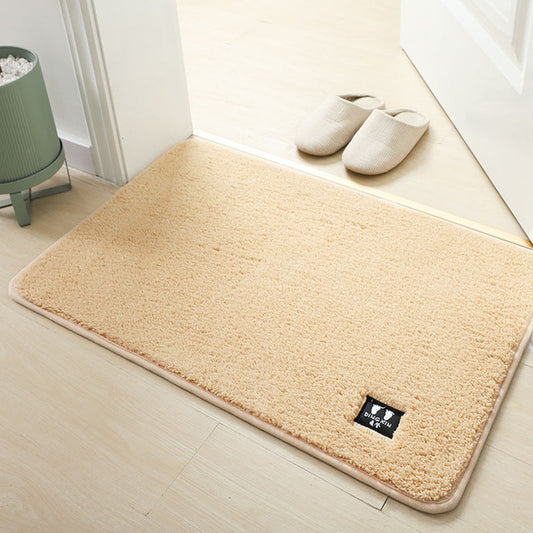 Grand tapis salle de bain original beige