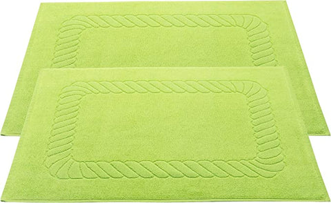 Set de deux tapis de bain vert anis
