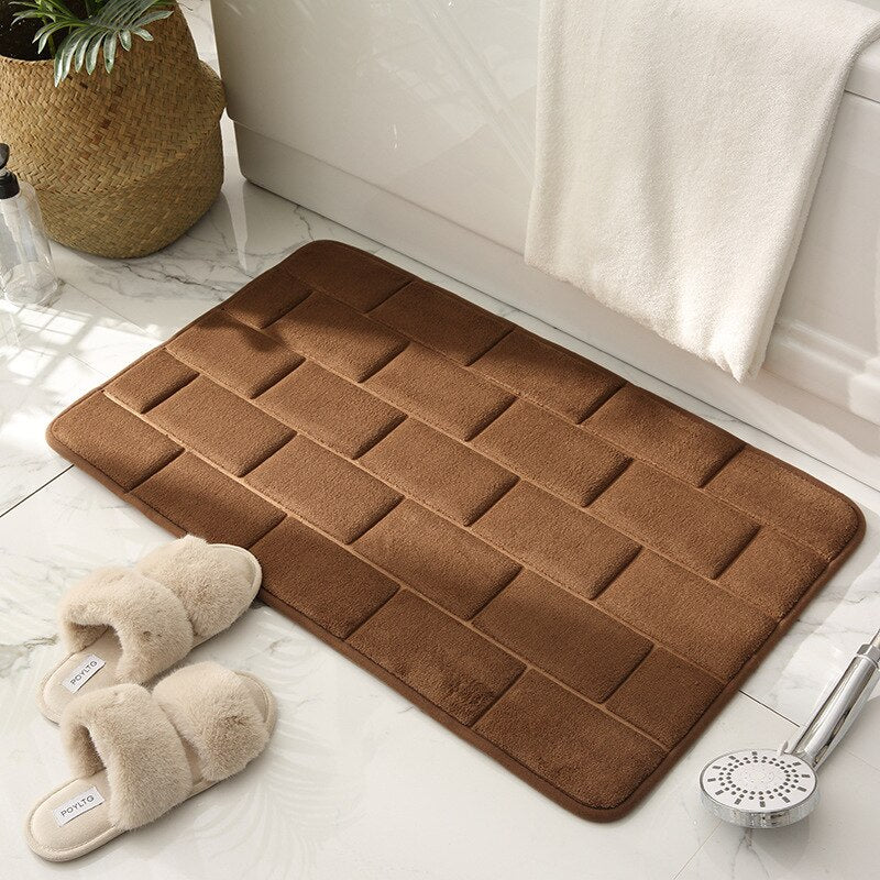 tapis salle de bain contemporain marron