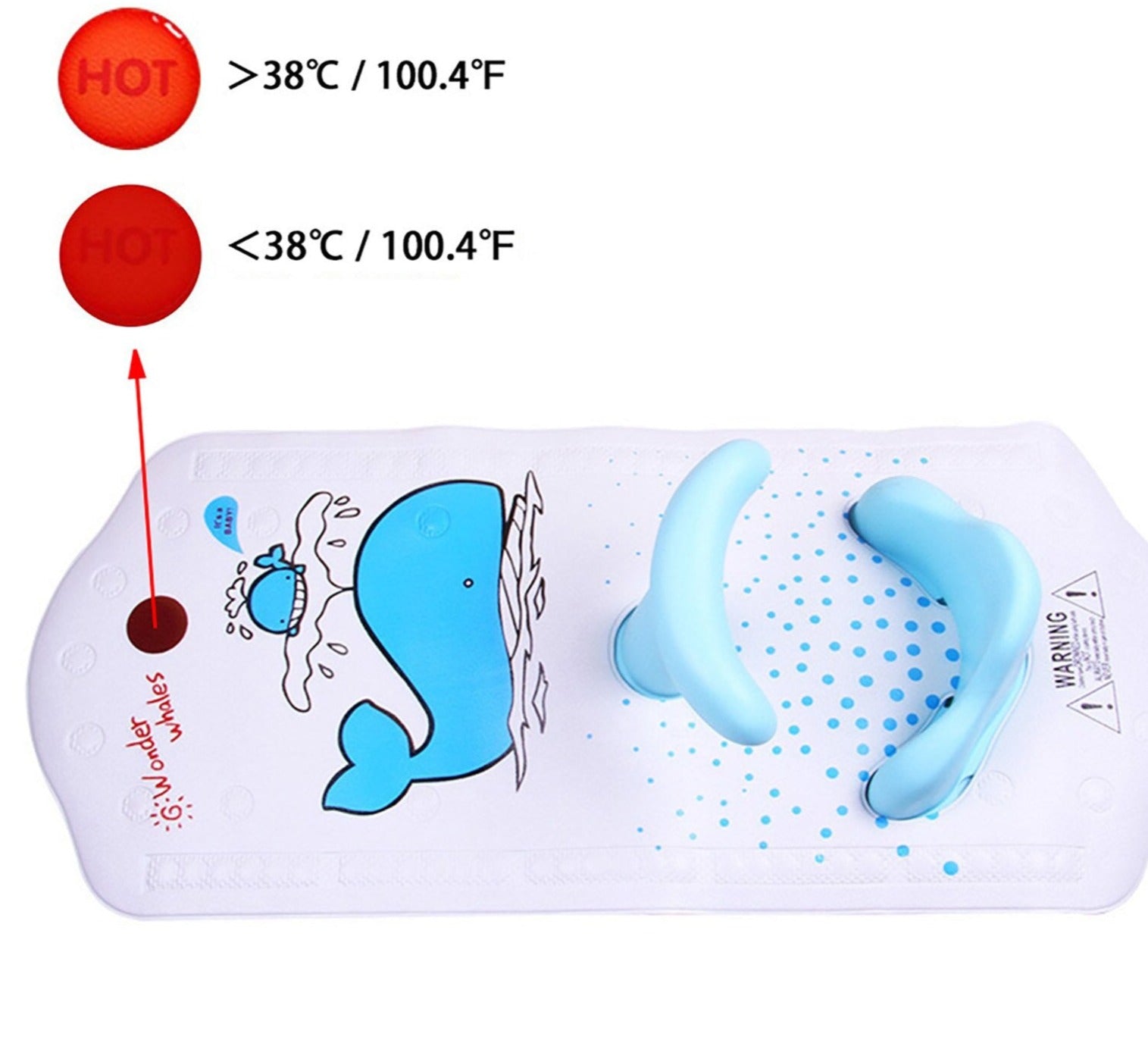 Tapis de bain bebe avec siège avec capteur de température