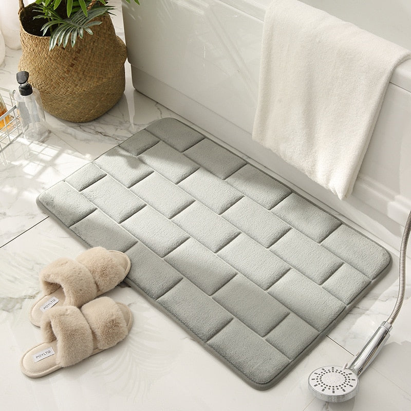 tapis salle de bain contemporain gris