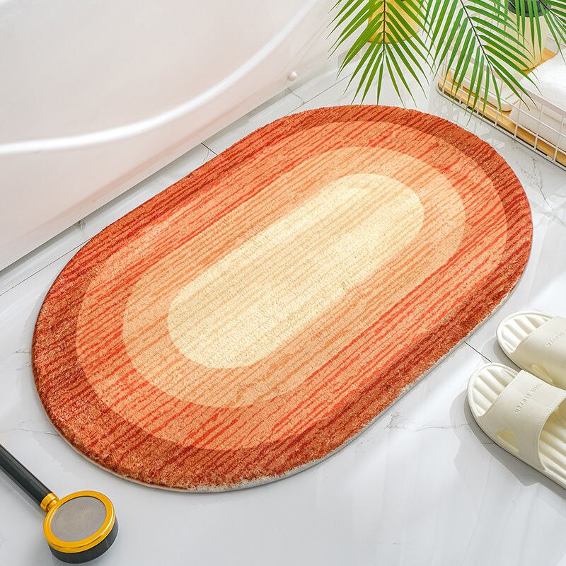 Tapis salle de bain tendance orange