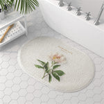 tapis de bain fleurs rose