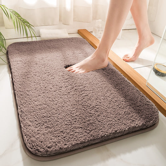 Tapis de salle de bain épais marron