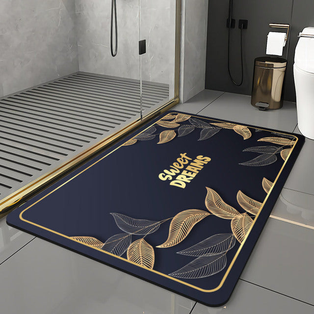 Tapis de bain en pierre diatomite noir