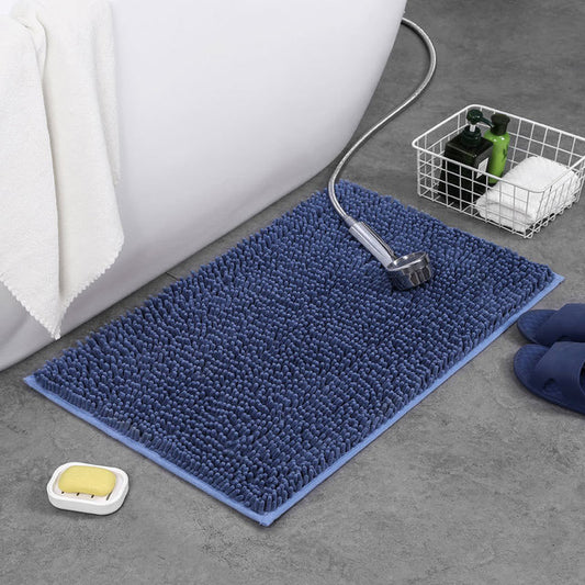 Tapis de bain éponge bleu foncé