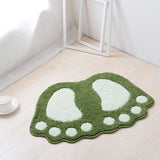 tapis de bain en forme de pied vert