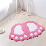 tapis de bain en forme de pied rose
