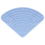 Tapis de bain pour baignoire d'angle bleu clair